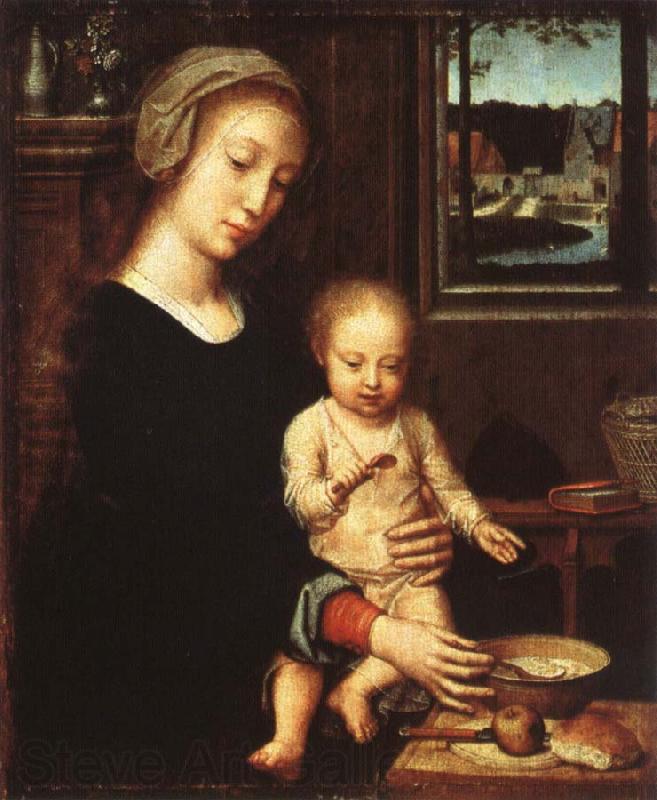 Gerard David The Virgin with the Bowl of Milk